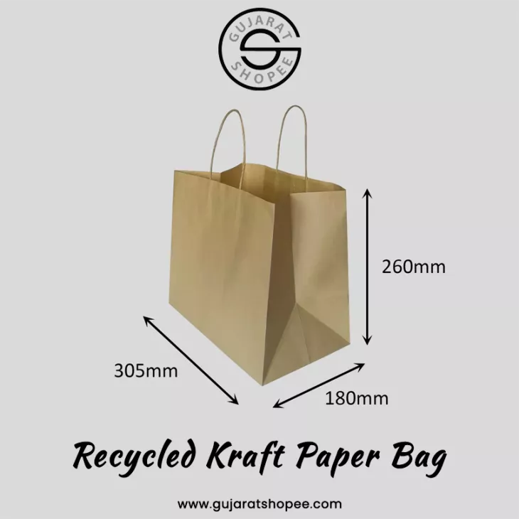 recycled kraft paper bags, recycled bags with handles,